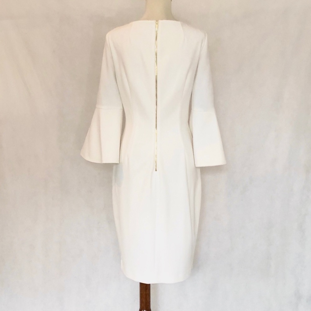 Calvin Klein Ivory Bell Sleeve Sheath Dress - Picture 5 of 8